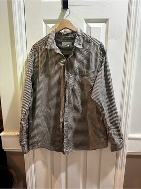 Columbia Men’s Brown Grid Checked Long Sleeve‎ Button Down Gorpcore Large